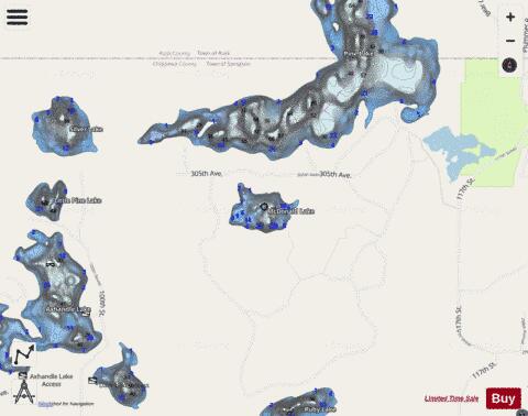 Mcdonald Lake depth contour Map - i-Boating App - Streets