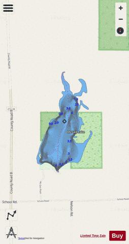 Mcgee Lake depth contour Map - i-Boating App - Streets