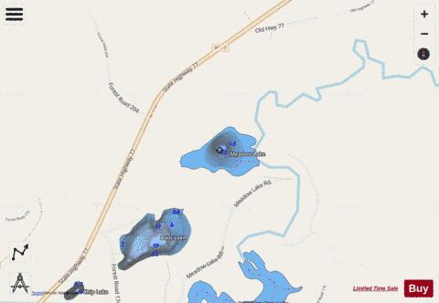 Meadow Lake depth contour Map - i-Boating App - Streets