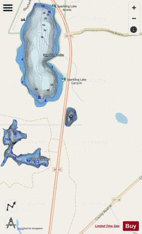 Midge Lake depth contour Map - i-Boating App - Streets