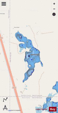 Monday Lake depth contour Map - i-Boating App - Streets