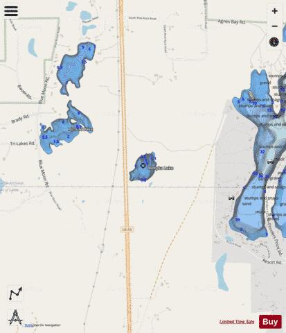 Motyka Lake depth contour Map - i-Boating App - Streets