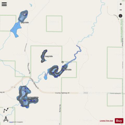 Long (Mud) Lake depth contour Map - i-Boating App - Streets