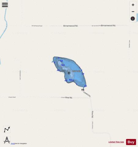 Mud Lake D depth contour Map - i-Boating App - Streets