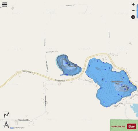 Mud Lake F depth contour Map - i-Boating App - Streets