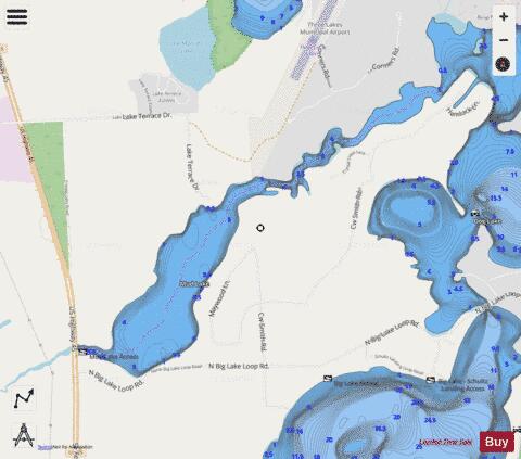 Mud Lake H depth contour Map - i-Boating App - Streets