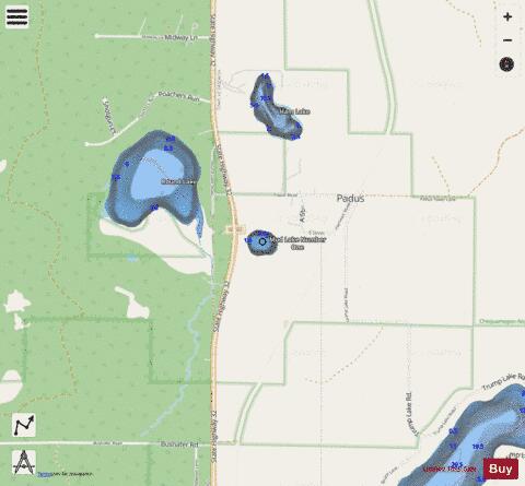 Mud Lake #1 depth contour Map - i-Boating App - Streets