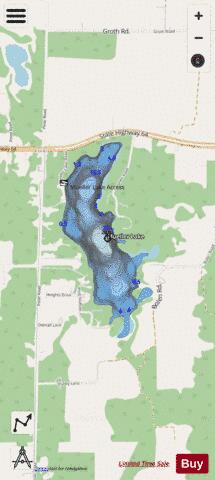 Mueller Lake depth contour Map - i-Boating App - Streets
