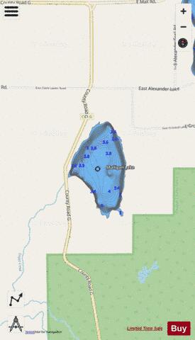 Mulligan Lake depth contour Map - i-Boating App - Streets