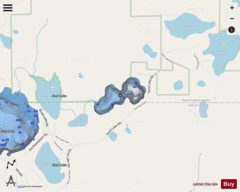 Muskie Lake depth contour Map - i-Boating App - Streets