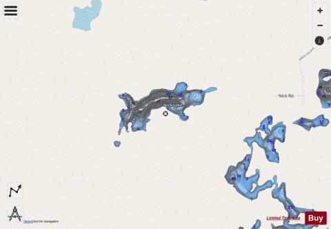 Nick Lake depth contour Map - i-Boating App - Streets