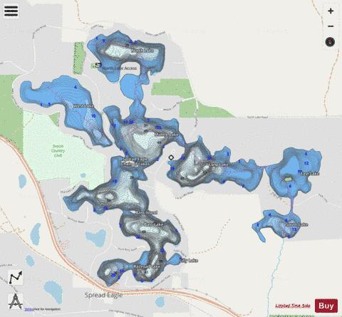 North Lake depth contour Map - i-Boating App - Streets