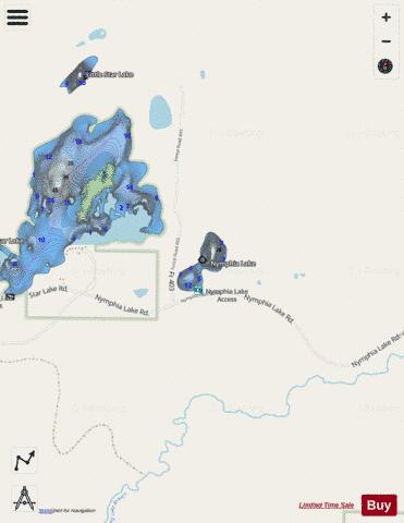 Nymphia Lake depth contour Map - i-Boating App - Streets