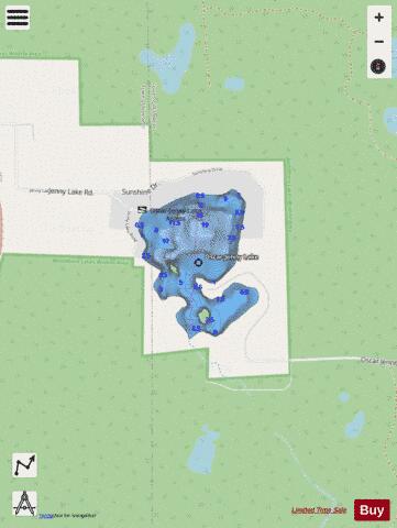 Oscar Jenny Lake depth contour Map - i-Boating App - Streets