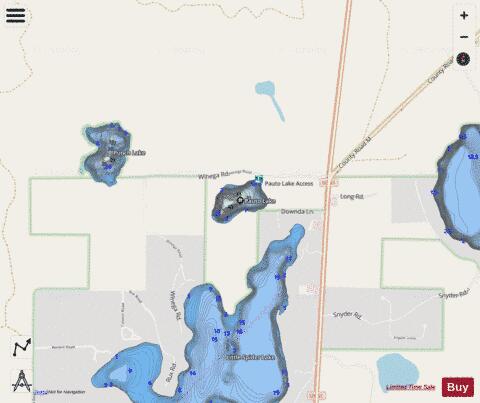 Pauto Lake depth contour Map - i-Boating App - Streets