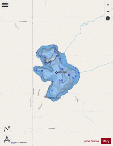 Pike Lake B depth contour Map - i-Boating App - Streets