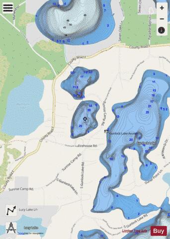 Placid Twin Lakes depth contour Map - i-Boating App - Streets