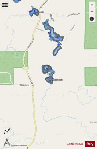 Planning Lake depth contour Map - i-Boating App - Streets