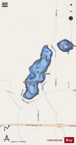 Popple Lake depth contour Map - i-Boating App - Streets