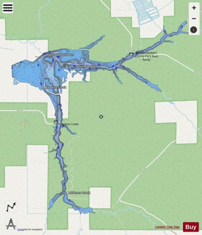 Potter Flowage depth contour Map - i-Boating App - Streets