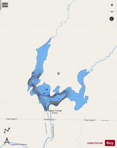 Radigan Flowage depth contour Map - i-Boating App - Streets