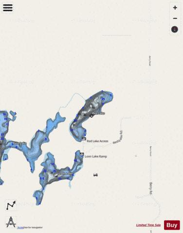 Red Lake B depth contour Map - i-Boating App - Streets