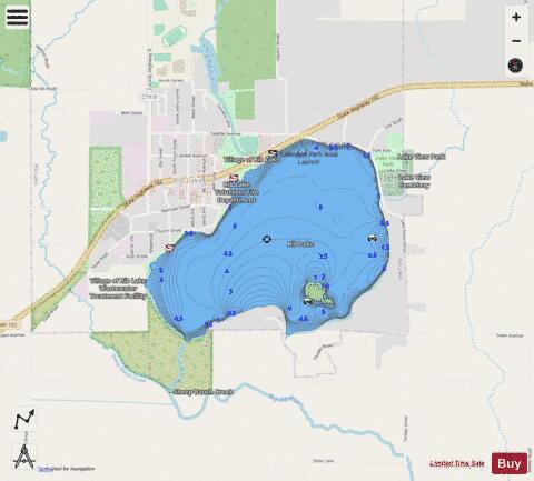 Rib Lake depth contour Map - i-Boating App - Streets