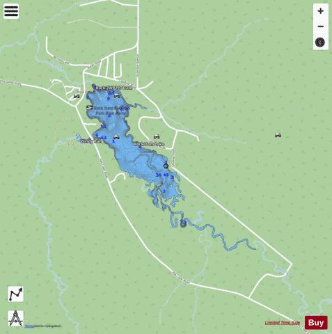Rock Dam Lake depth contour Map - i-Boating App - Streets