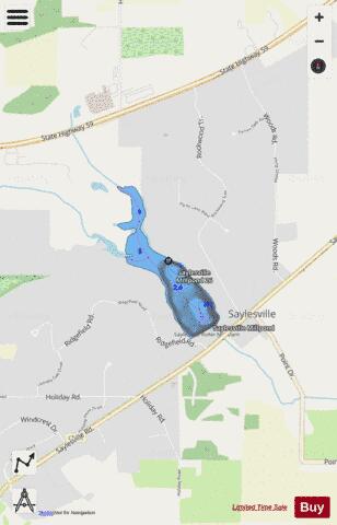 Saylesville Millpond depth contour Map - i-Boating App - Streets