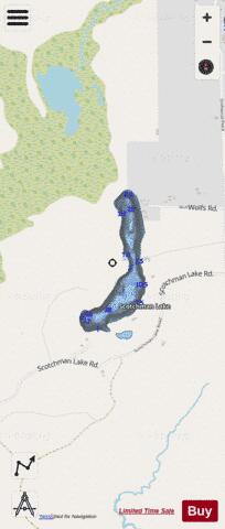 Scotchman Lake depth contour Map - i-Boating App - Streets