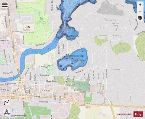 Silver Lake C depth contour Map - i-Boating App - Streets