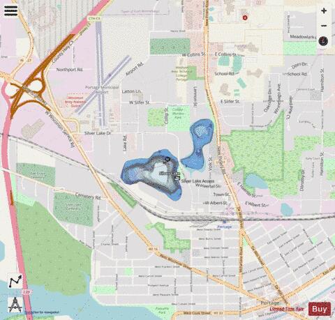 Silver Lake E depth contour Map - i-Boating App - Streets