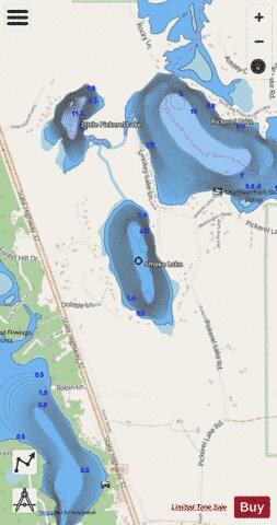 Smokey Lake depth contour Map - i-Boating App - Streets