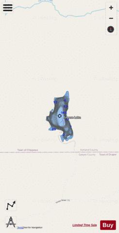 Snoose Lake depth contour Map - i-Boating App - Streets
