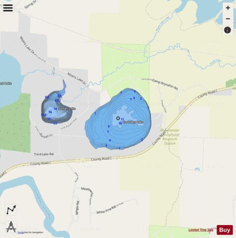 Snowden Lake depth contour Map - i-Boating App - Streets