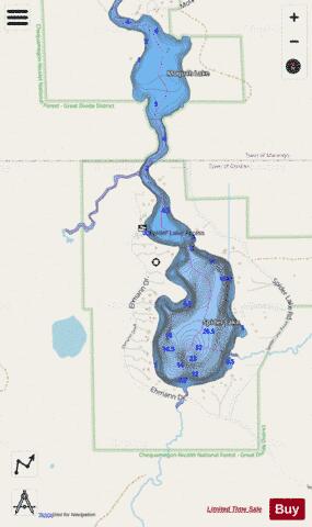 Spider Lake D depth contour Map - i-Boating App - Streets