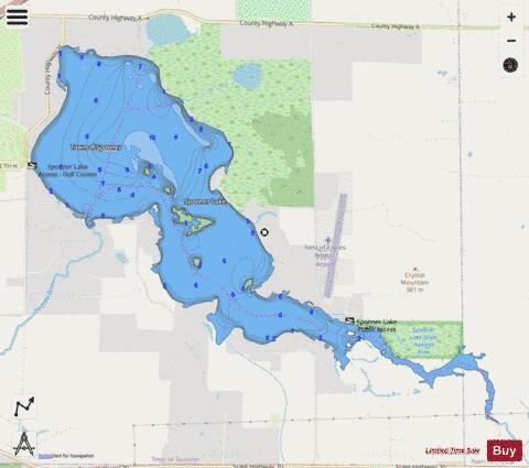 Spooner Lake depth contour Map - i-Boating App - Streets