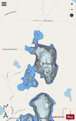 Statenaker Lake depth contour Map - i-Boating App - Streets