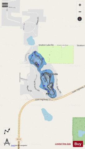 Stratton Lake depth contour Map - i-Boating App - Streets