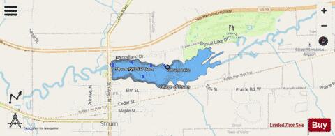 Strum Lake  Crystal depth contour Map - i-Boating App - Streets