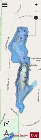 Sugar Maple Lake depth contour Map - i-Boating App - Streets