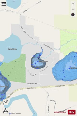 Sunset Lake depth contour Map - i-Boating App - Streets