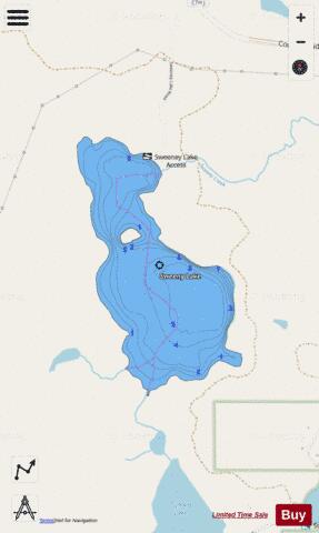 Sweeny Lake depth contour Map - i-Boating App - Streets