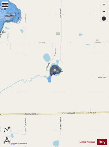 Sy Lake depth contour Map - i-Boating App - Streets