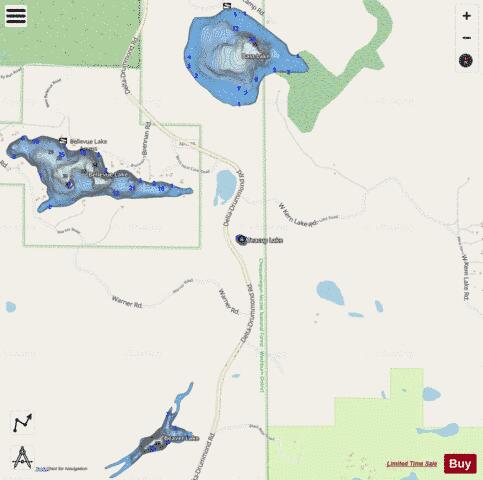 Teacup Lake depth contour Map - i-Boating App - Streets