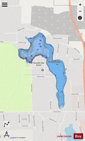 Towanda Lake depth contour Map - i-Boating App - Streets