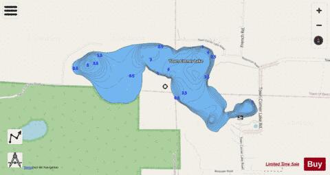 Town Corner Lake depth contour Map - i-Boating App - Streets