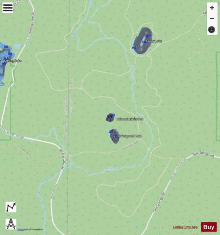 Upper Jones Lake depth contour Map - i-Boating App - Streets