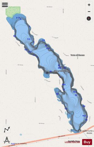 Upper Turtle Lake depth contour Map - i-Boating App - Streets