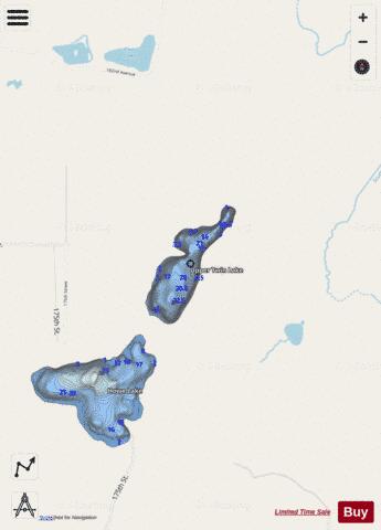 Upper Twin Lake depth contour Map - i-Boating App - Streets